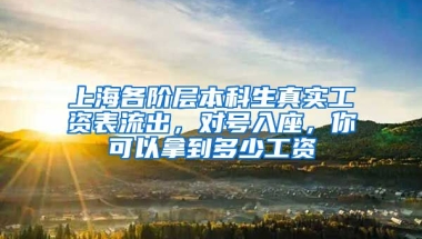 上海各階層本科生真實工資表流出，對號入座，你可以拿到多少工資