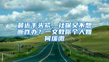 最近手頭緊，社保又不想斷咋辦？一文教你個人如何緩繳