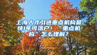 上海人才引進(jìn)重點(diǎn)機(jī)構(gòu)最快1年可落戶！“重點(diǎn)機(jī)構(gòu)”怎么理解？