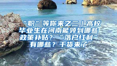 “職”等你來之二｜高校畢業(yè)生在河南能領(lǐng)到哪些政策補貼？“落戶紅利”有哪些？干貨來了