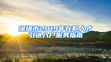 深圳市2019年在職人才引進(jìn)入戶服務(wù)指南