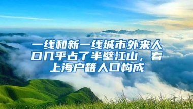 一線和新一線城市外來人口幾乎占了半壁江山，看上海戶籍人口構(gòu)成