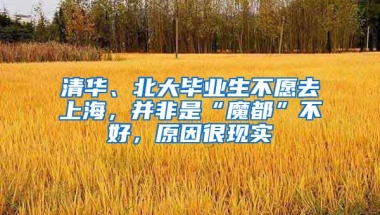 清華、北大畢業(yè)生不愿去上海，并非是“魔都”不好，原因很現(xiàn)實