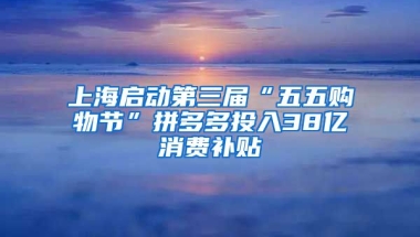 上海啟動(dòng)第三屆“五五購物節(jié)”拼多多投入38億消費(fèi)補(bǔ)貼