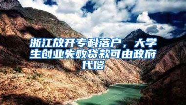 浙江放開?？坡鋺?，大學生創(chuàng)業(yè)失敗貸款可由政府代償