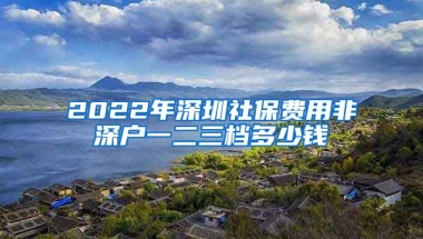 2022年深圳社保費用非深戶一二三檔多少錢