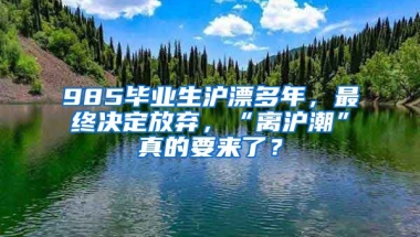 985畢業(yè)生滬漂多年，最終決定放棄，“離滬潮”真的要來了？