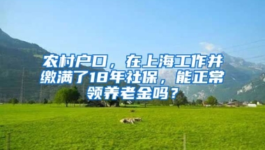 農(nóng)村戶口，在上海工作并繳滿了18年社保，能正常領養(yǎng)老金嗎？