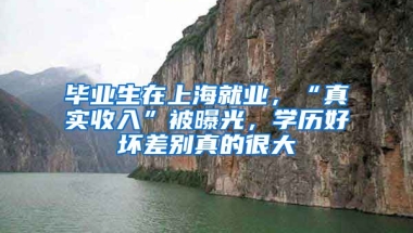 畢業(yè)生在上海就業(yè)，“真實收入”被曝光，學歷好壞差別真的很大