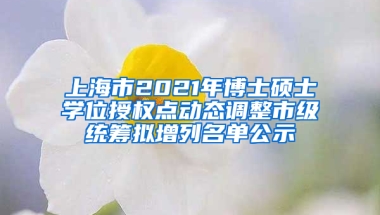 上海市2021年博士碩士學(xué)位授權(quán)點(diǎn)動(dòng)態(tài)調(diào)整市級(jí)統(tǒng)籌擬增列名單公示