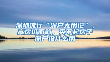 深圳流行“深戶(hù)無(wú)用論”，高房?jī)r(jià)面前，買(mǎi)不起房子深戶(hù)沒(méi)什么用