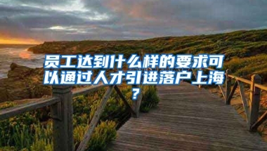 員工達(dá)到什么樣的要求可以通過人才引進(jìn)落戶上海？