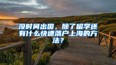 沒時間出國，除了留學還有什么快速落戶上海的方法？