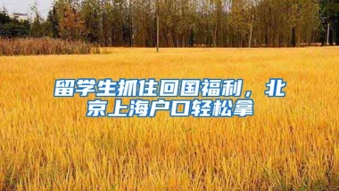 留學(xué)生抓住回國(guó)福利，北京上海戶(hù)口輕松拿