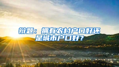 辯題：擁有農(nóng)村戶口好還是城市戶口好？