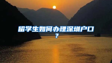 留學生如何辦理深圳戶口？