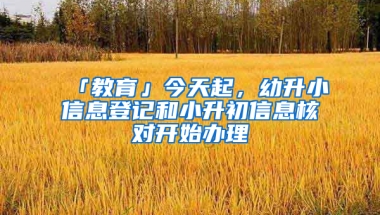 「教育」今天起，幼升小信息登記和小升初信息核對(duì)開始辦理