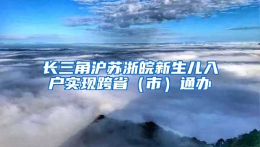 長三角滬蘇浙皖新生兒入戶實現(xiàn)跨?。ㄊ校┩ㄞk