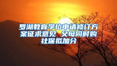 羅湖教育學(xué)位申請(qǐng)修訂方案征求意見(jiàn) 父母同時(shí)購(gòu)社保擬加分